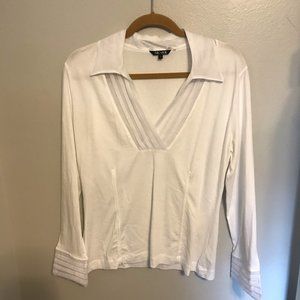 Nic + Zoe White Long Sleeve Top - White, Large